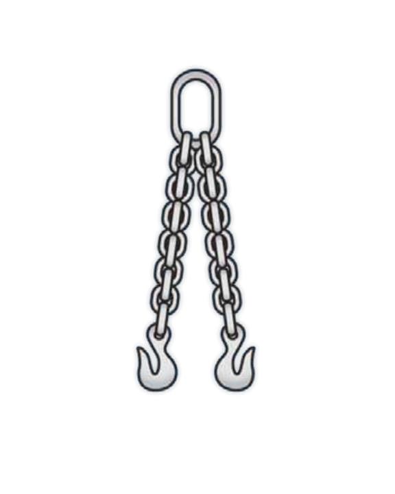Double Chain Sling with Master Link and Grab Hook
