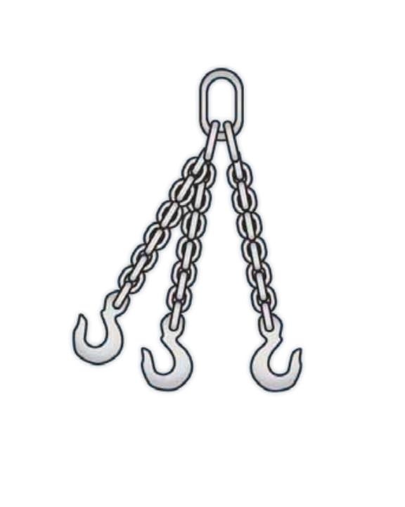 Triple Chain Sling w Master Link and Sling Hook